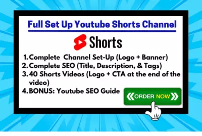 create youtube shorts channel with 40 videos